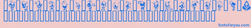 Fonte GeSantaClaus – fontes azuis em um fundo rosa