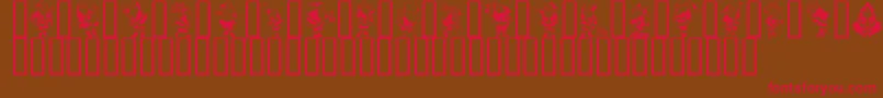 GeSantaClaus-Schriftart – Rote Schriften auf braunem Hintergrund