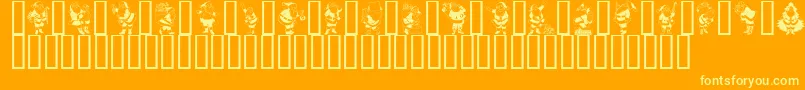 fuente GeSantaClaus – Fuentes Amarillas Sobre Fondo Naranja