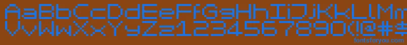 Шрифт MikrokomputerClosed – синие шрифты на коричневом фоне