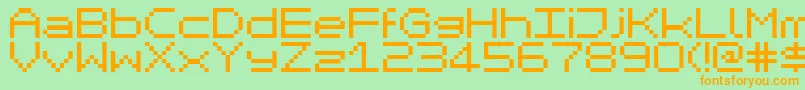 Шрифт MikrokomputerClosed – оранжевые шрифты на зелёном фоне
