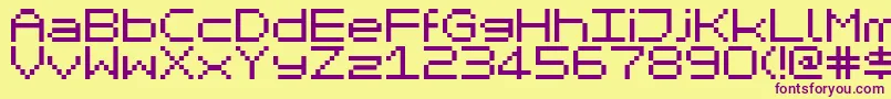 Шрифт MikrokomputerClosed – фиолетовые шрифты на жёлтом фоне