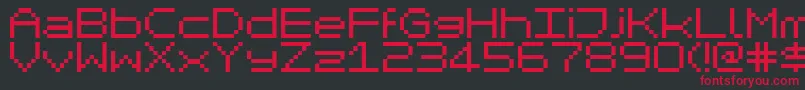 MikrokomputerClosed Font – Red Fonts on Black Background