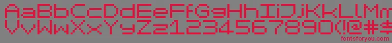 MikrokomputerClosed Font – Red Fonts on Gray Background