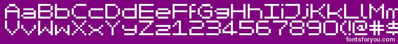 フォントMikrokomputerClosed – 紫の背景に白い文字