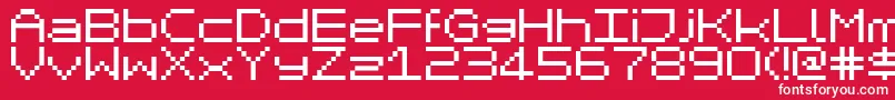 フォントMikrokomputerClosed – 赤い背景に白い文字