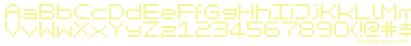 Шрифт MikrokomputerClosed – жёлтые шрифты на белом фоне