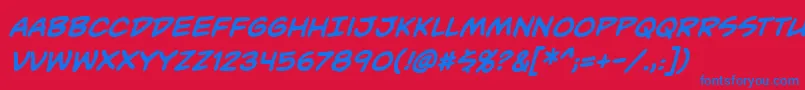 Unmaskedbb ffy Font – Blue Fonts on Red Background