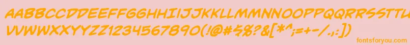 Unmaskedbb ffy Font – Orange Fonts on Pink Background