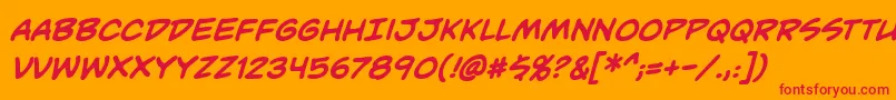 Шрифт Unmaskedbb ffy – красные шрифты на оранжевом фоне