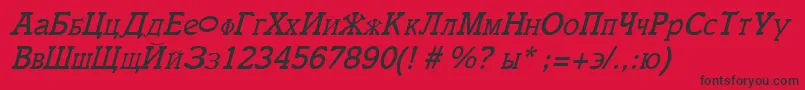 CyrillicItalic Font – Black Fonts on Red Background