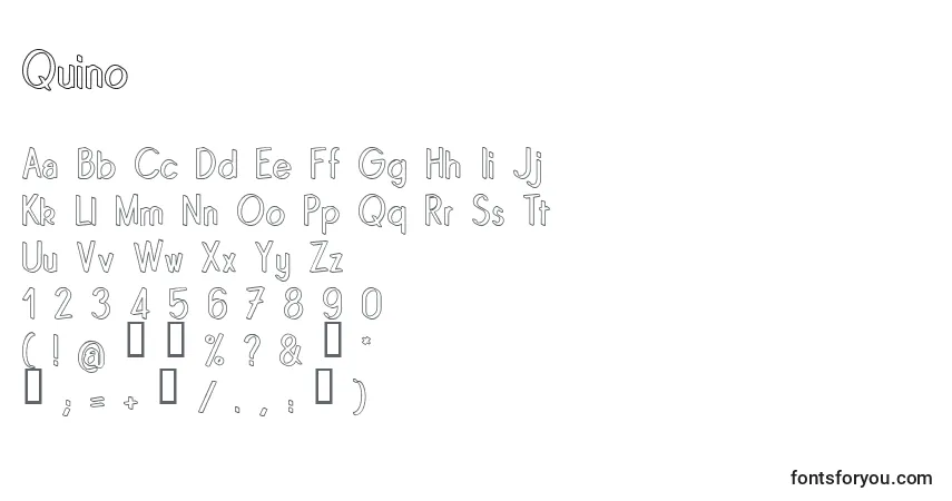 Quino Font – alphabet, numbers, special characters