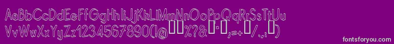 Quino Font – Green Fonts on Purple Background