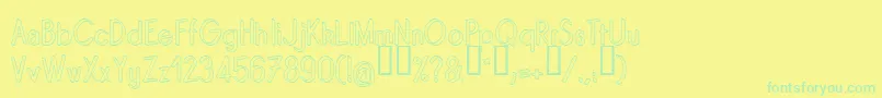 Quino Font – Green Fonts on Yellow Background