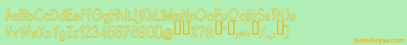 Quino Font – Orange Fonts on Green Background