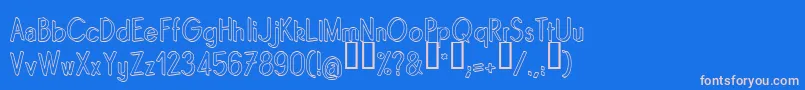 Quino Font – Pink Fonts on Blue Background