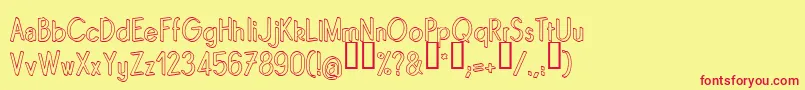 Quino Font – Red Fonts on Yellow Background