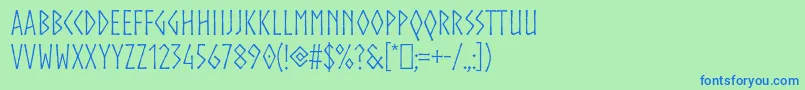 Norse Font – Blue Fonts on Green Background