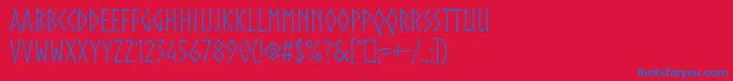 Norse Font – Blue Fonts on Red Background