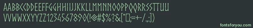 Czcionka Norse – zielone czcionki na czarnym tle