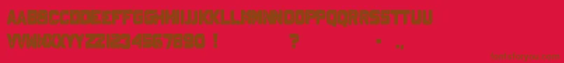 JohnnyHomicide Font – Brown Fonts on Red Background