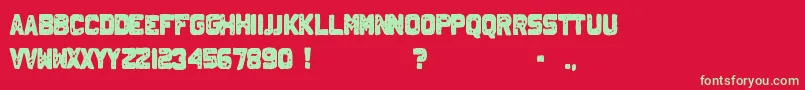 JohnnyHomicide Font – Green Fonts on Red Background