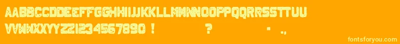 JohnnyHomicide Font – Yellow Fonts on Orange Background