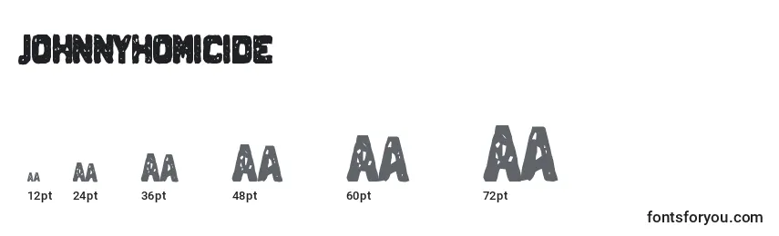 JohnnyHomicide Font Sizes