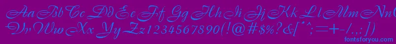 BristolRegularDb Font – Blue Fonts on Purple Background