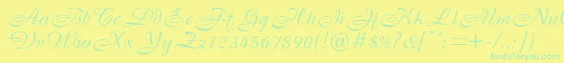 BristolRegularDb Font – Green Fonts on Yellow Background