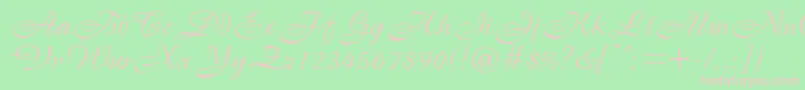 BristolRegularDb-fontti – vaaleanpunaiset fontit vihreällä taustalla
