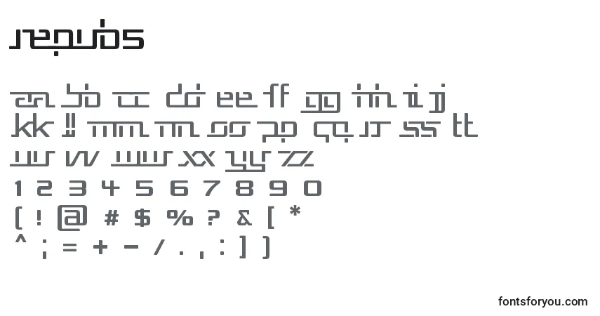 A fonte Repub5 – alfabeto, números, caracteres especiais