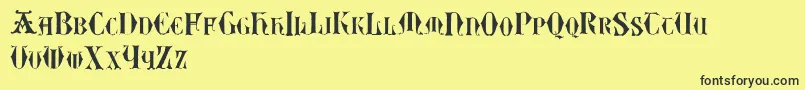 Easylombardictwo Font – Black Fonts on Yellow Background