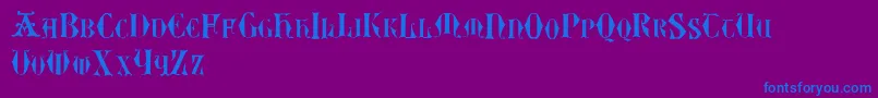 Easylombardictwo Font – Blue Fonts on Purple Background