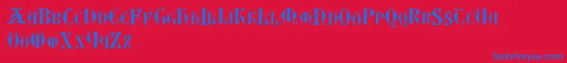 Easylombardictwo Font – Blue Fonts on Red Background