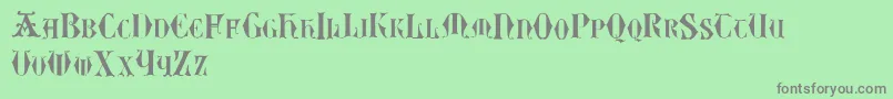 フォントEasylombardictwo – 緑の背景に灰色の文字