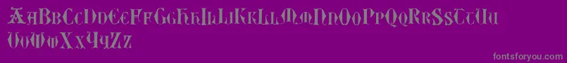Easylombardictwo-fontti – harmaat kirjasimet violetilla taustalla