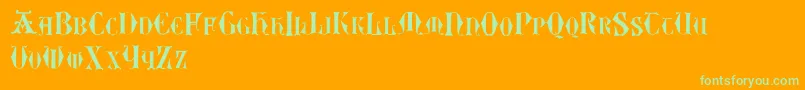 Easylombardictwo Font – Green Fonts on Orange Background