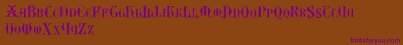 Easylombardictwo Font – Purple Fonts on Brown Background