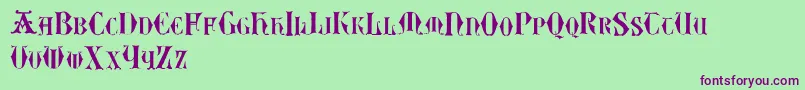 Easylombardictwo-Schriftart – Violette Schriften auf grünem Hintergrund