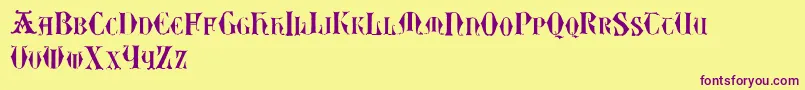 Easylombardictwo Font – Purple Fonts on Yellow Background