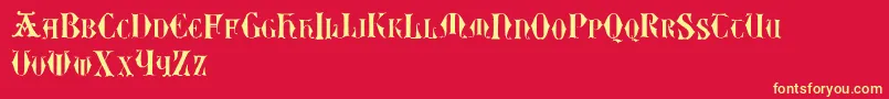 Fonte Easylombardictwo – fontes amarelas em um fundo vermelho