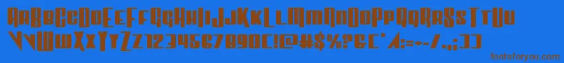 Vindicatorexpand Font – Brown Fonts on Blue Background