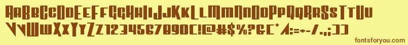 Vindicatorexpand Font – Brown Fonts on Yellow Background