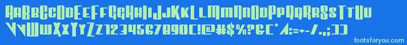 Vindicatorexpand Font – Green Fonts on Blue Background