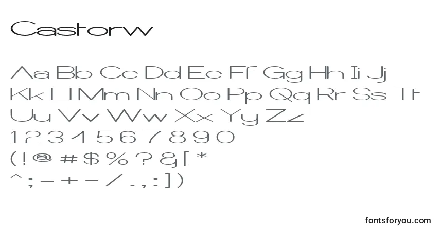Шрифт Castorw – алфавит, цифры, специальные символы