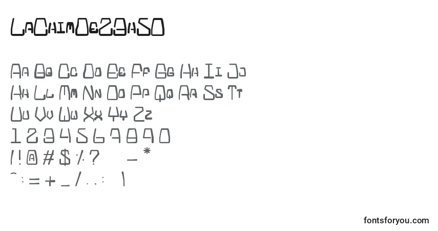 A fonte LaChimDe23h50 – alfabeto, números, caracteres especiais