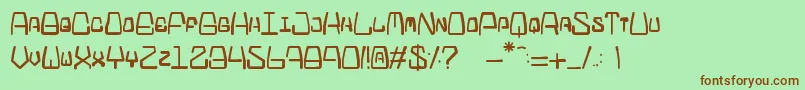 Czcionka LaChimDe23h50 – brązowe czcionki na zielonym tle