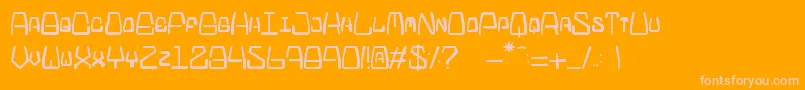Czcionka LaChimDe23h50 – różowe czcionki na pomarańczowym tle