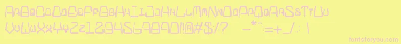 LaChimDe23h50 Font – Pink Fonts on Yellow Background